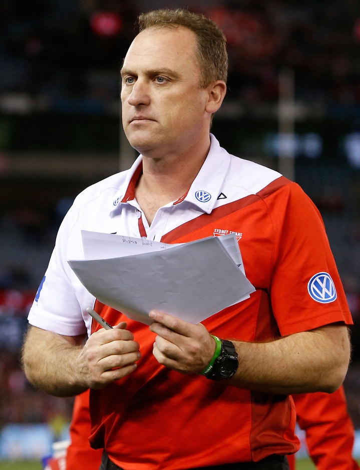 AFL 2015 Rd 22 - St Kilda v Sydney John Longmire won't hear of generational change at the Swans despite losing some of his most experienced players - ${keywords}